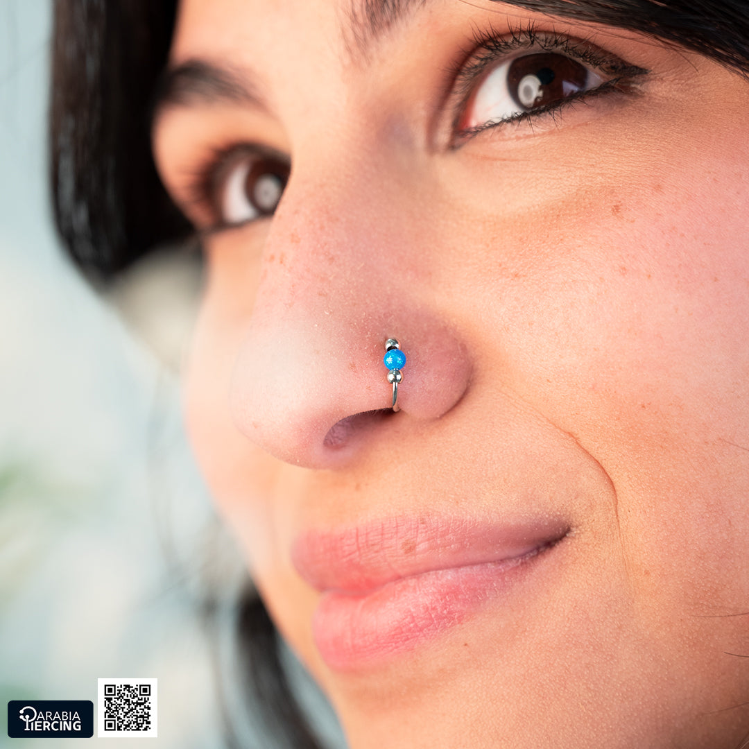 Colorful Beaded Nose Hoop