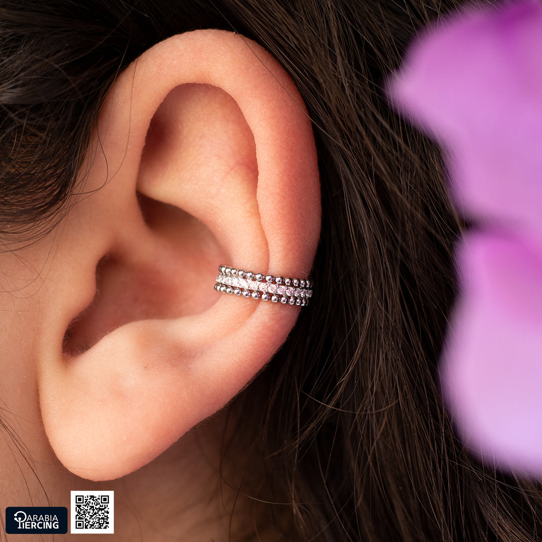 Beaded Crystal Clicker Hoop