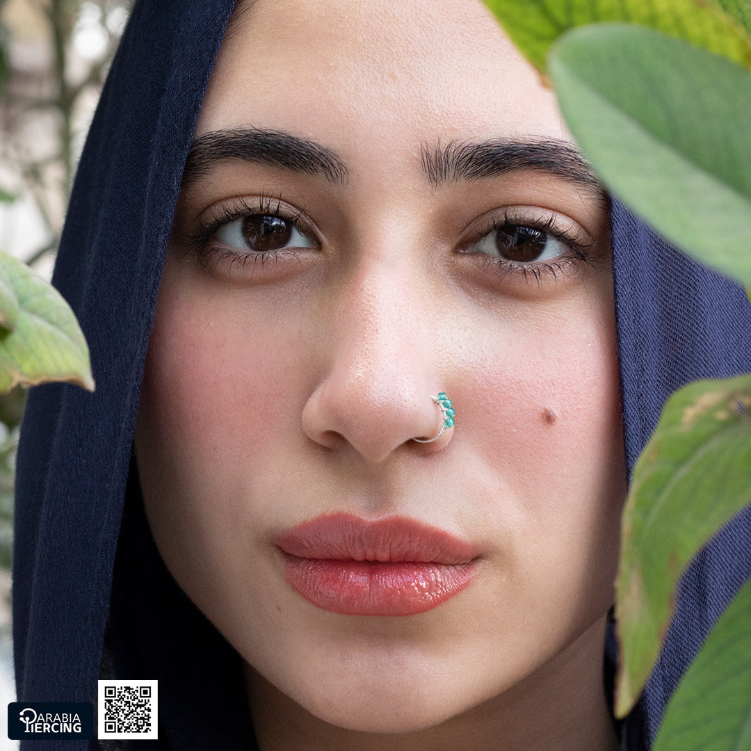 Colorful Silver Nose Hoop