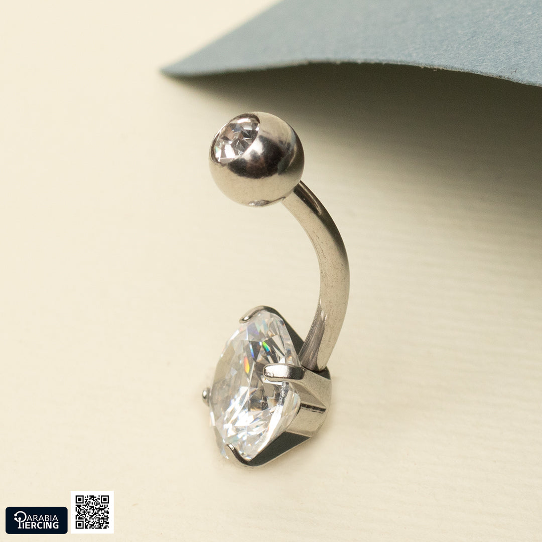 Double Crystal Belly Ring