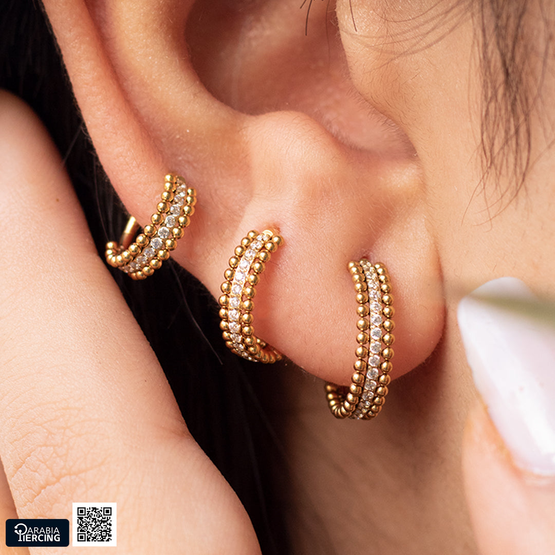 Beaded Crystal Clicker Hoop