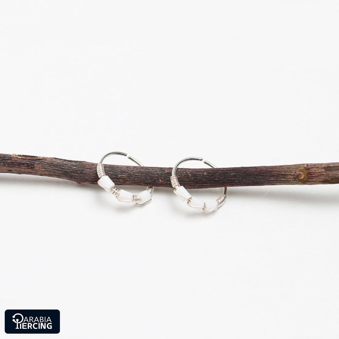 White Silver Nose Hoop