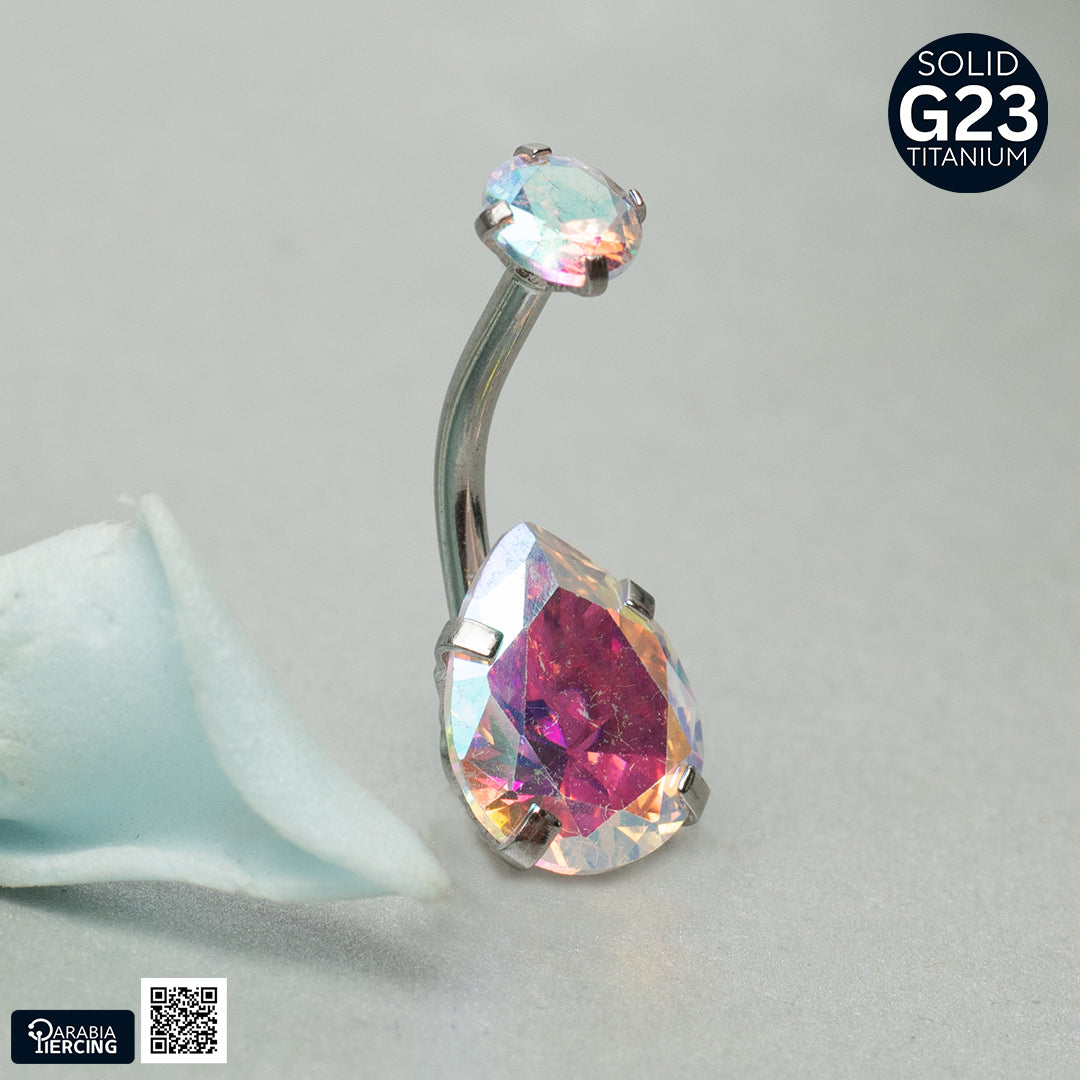 Zircon Titanium Belly Ring