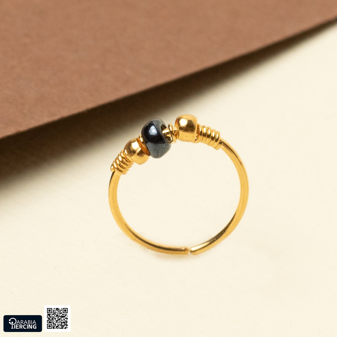 Navy Gold Nose Hoop