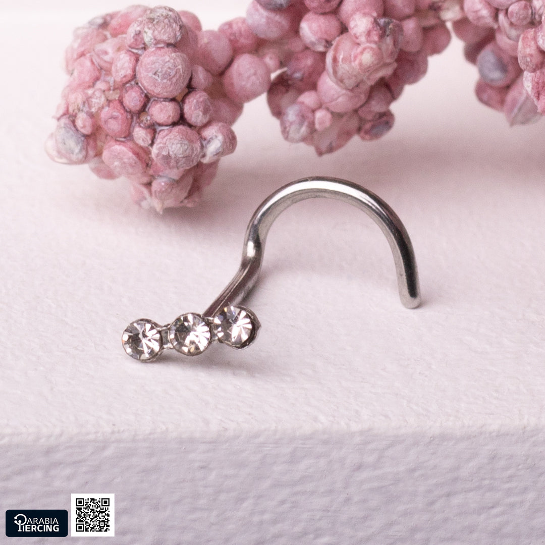 Triple Crystal Nose Stud