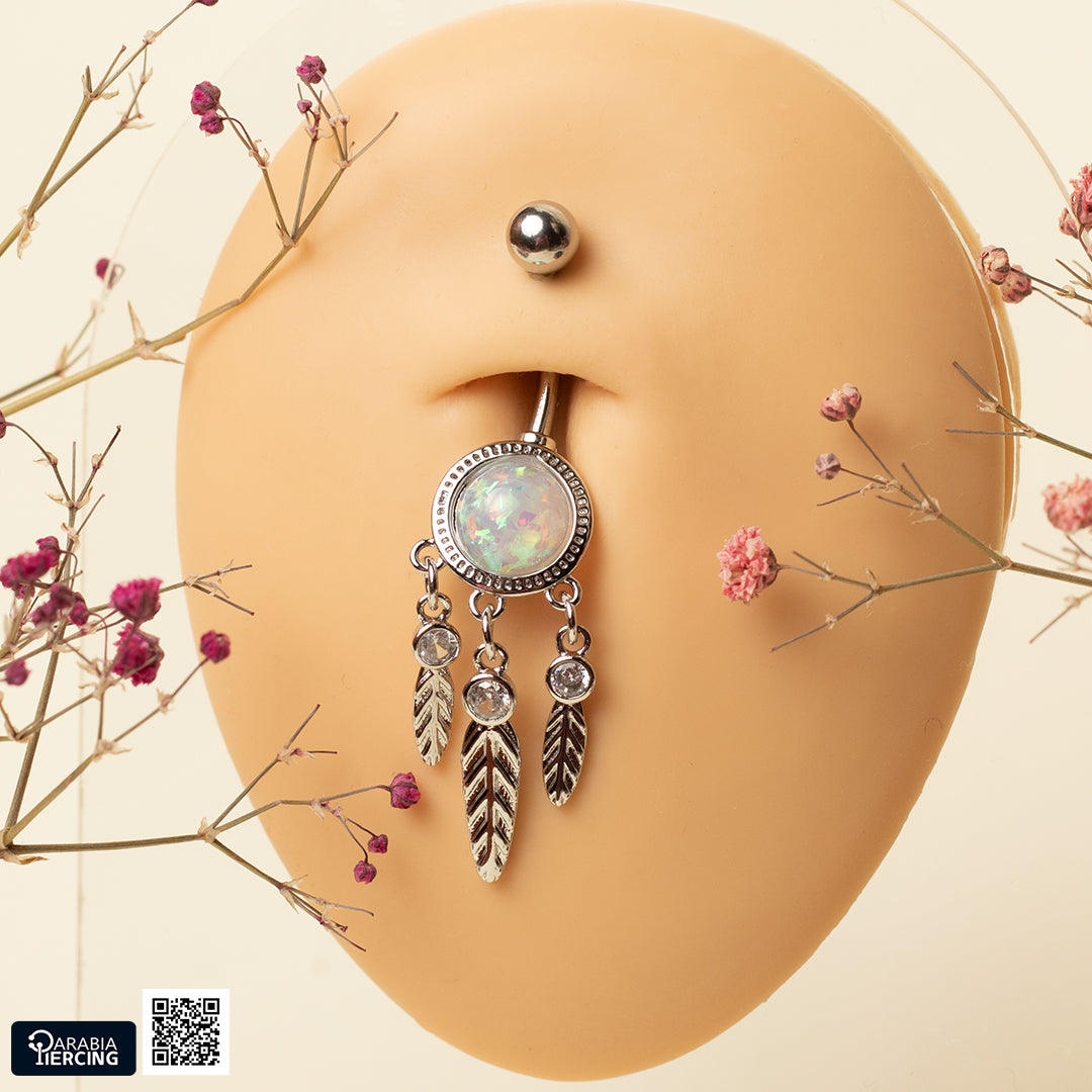 Opal Glow Belly Ring