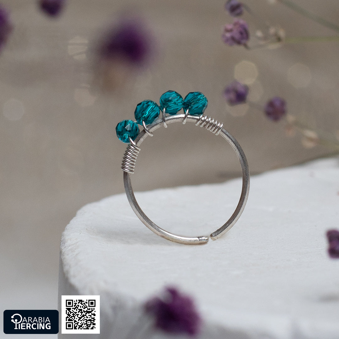 Colorful Silver Nose Hoop