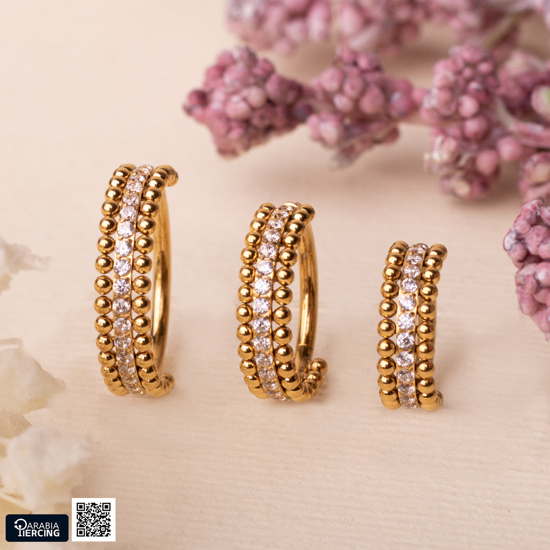 Beaded Crystal Clicker Hoop