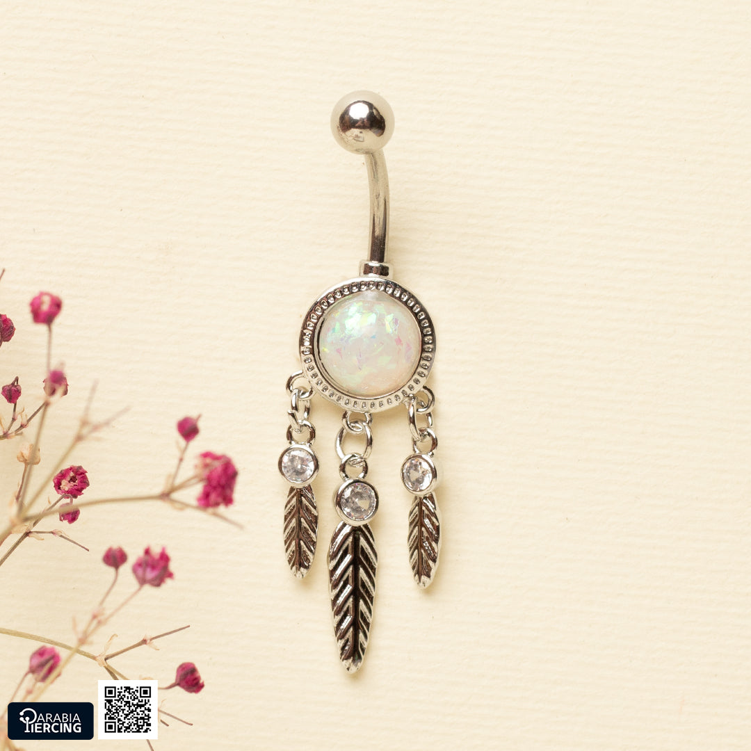 Opal Glow Belly Ring