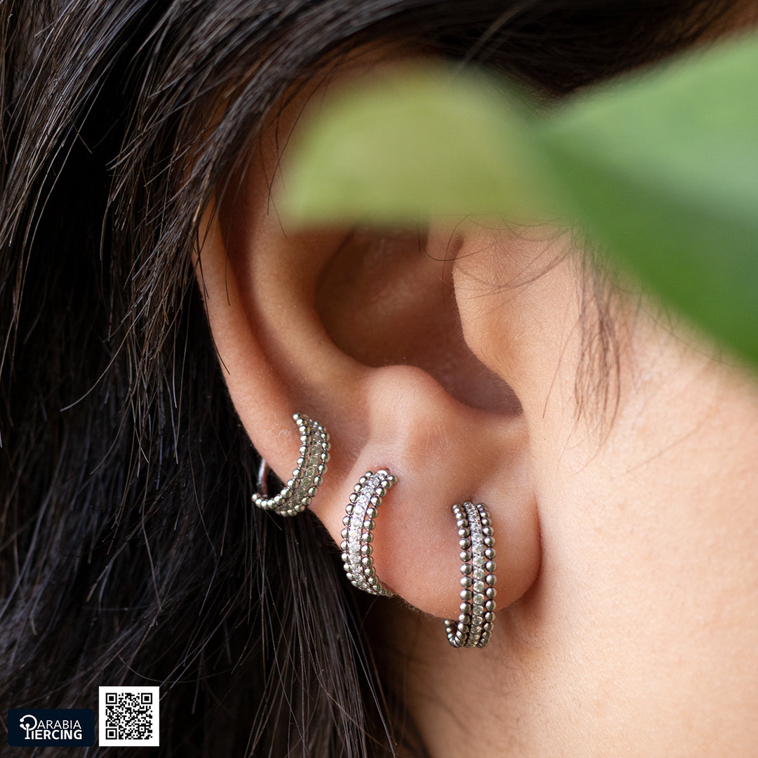 Beaded Crystal Clicker Hoop