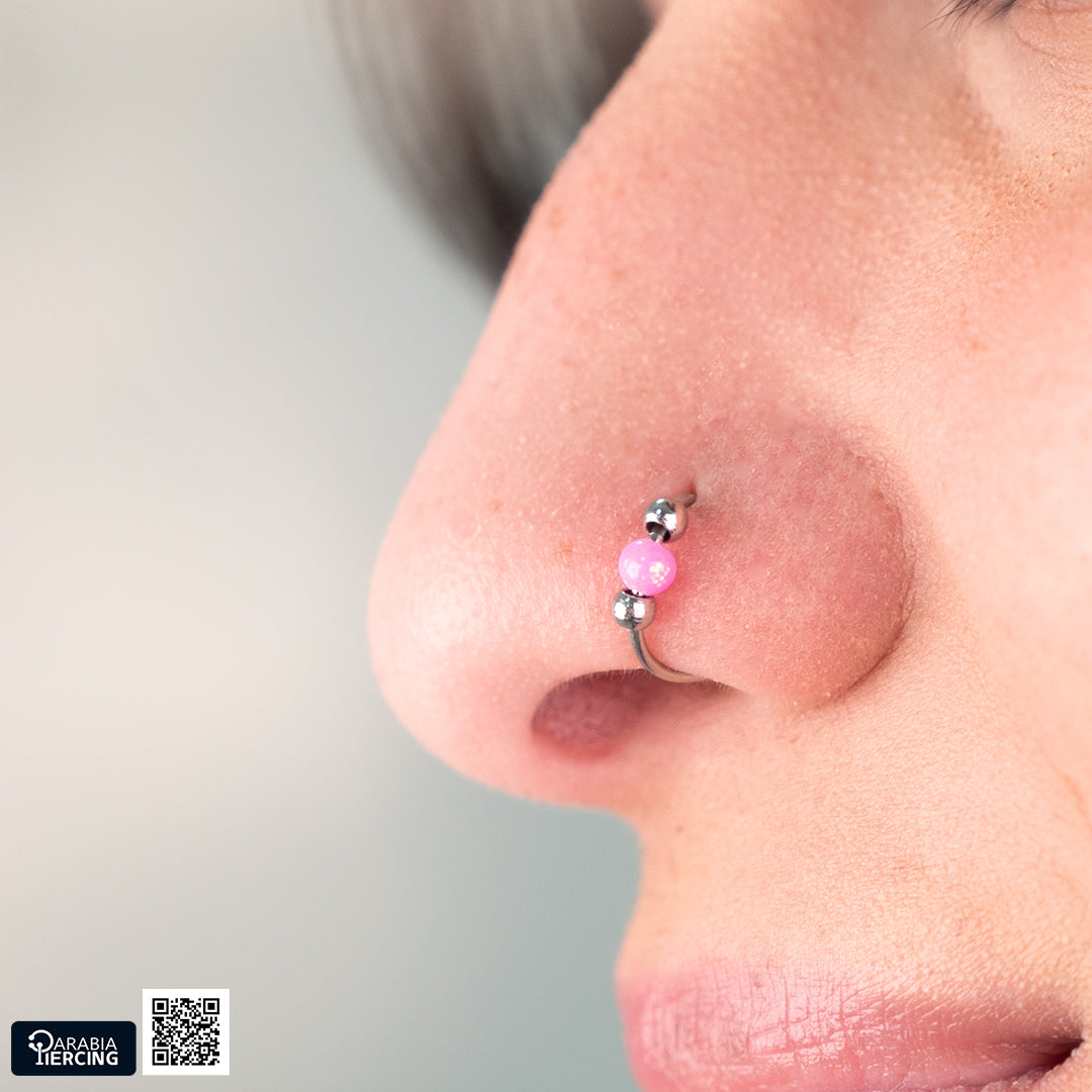 Colorful Beaded Nose Hoop