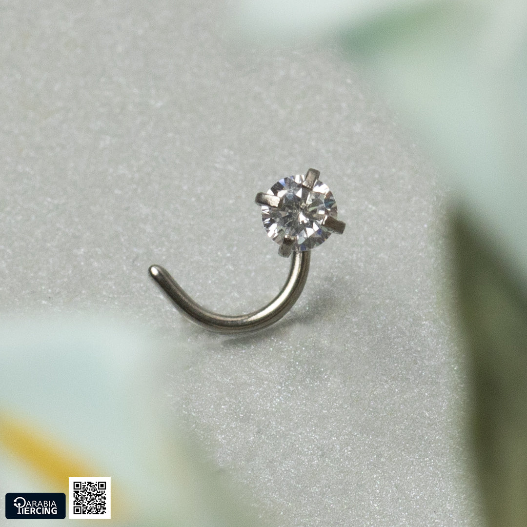 Silver Zircon U Shape
