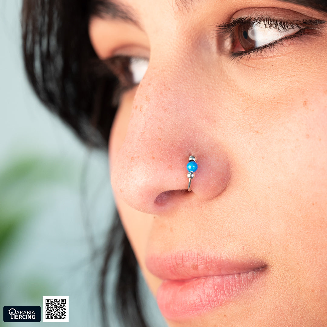 Colorful Beaded Nose Hoop