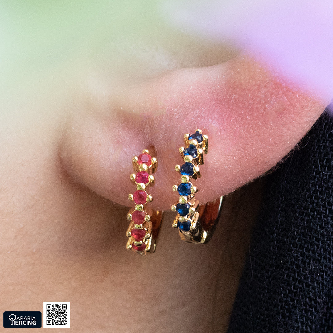 Gold Colorful Earrings