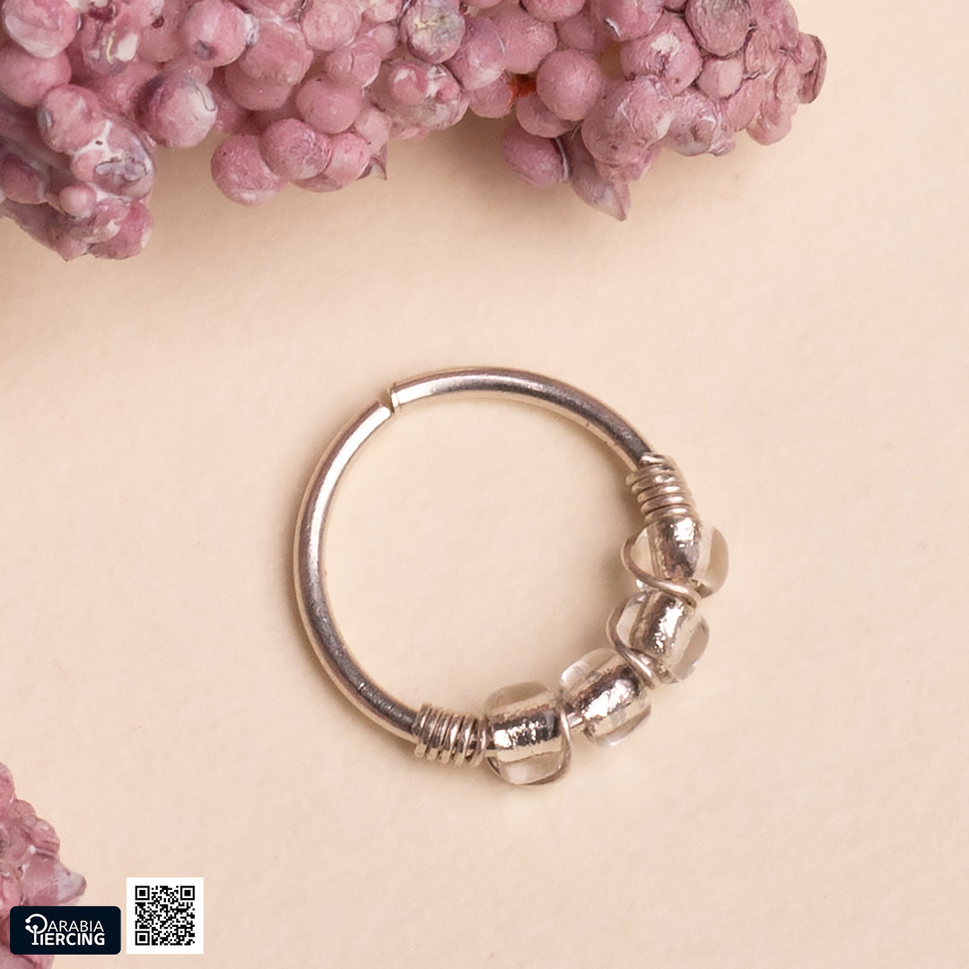 Transparent Silver Nose Hoop