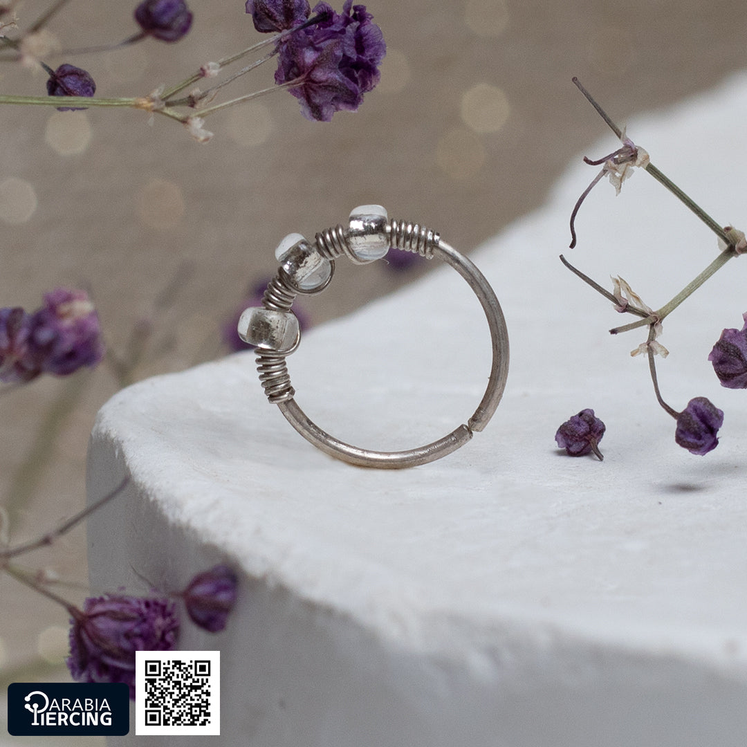 Transparent Silver Nose Hoop