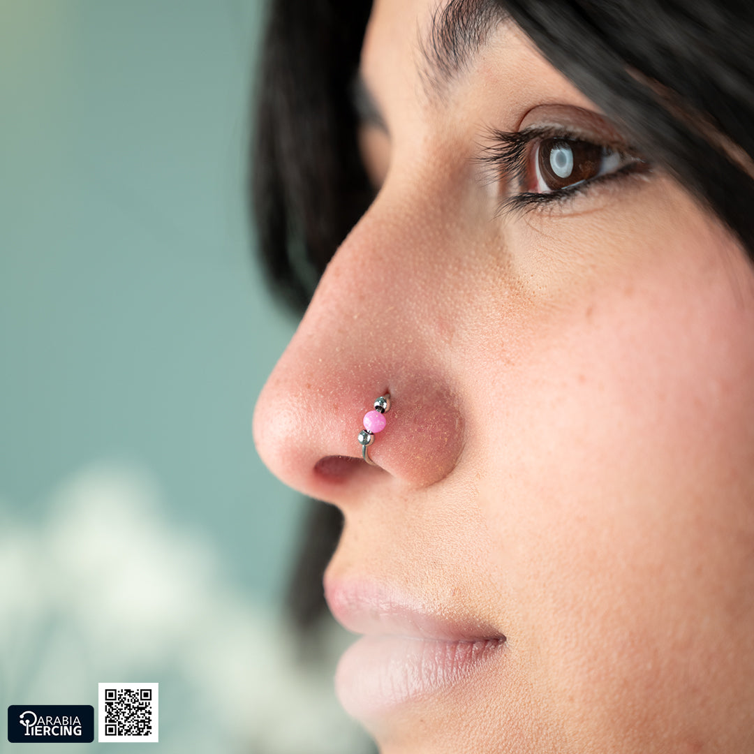 Colorful Beaded Nose Hoop