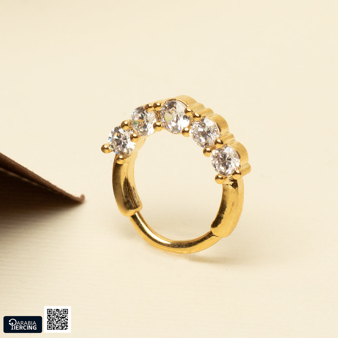 Five Stone Twisted Hoop