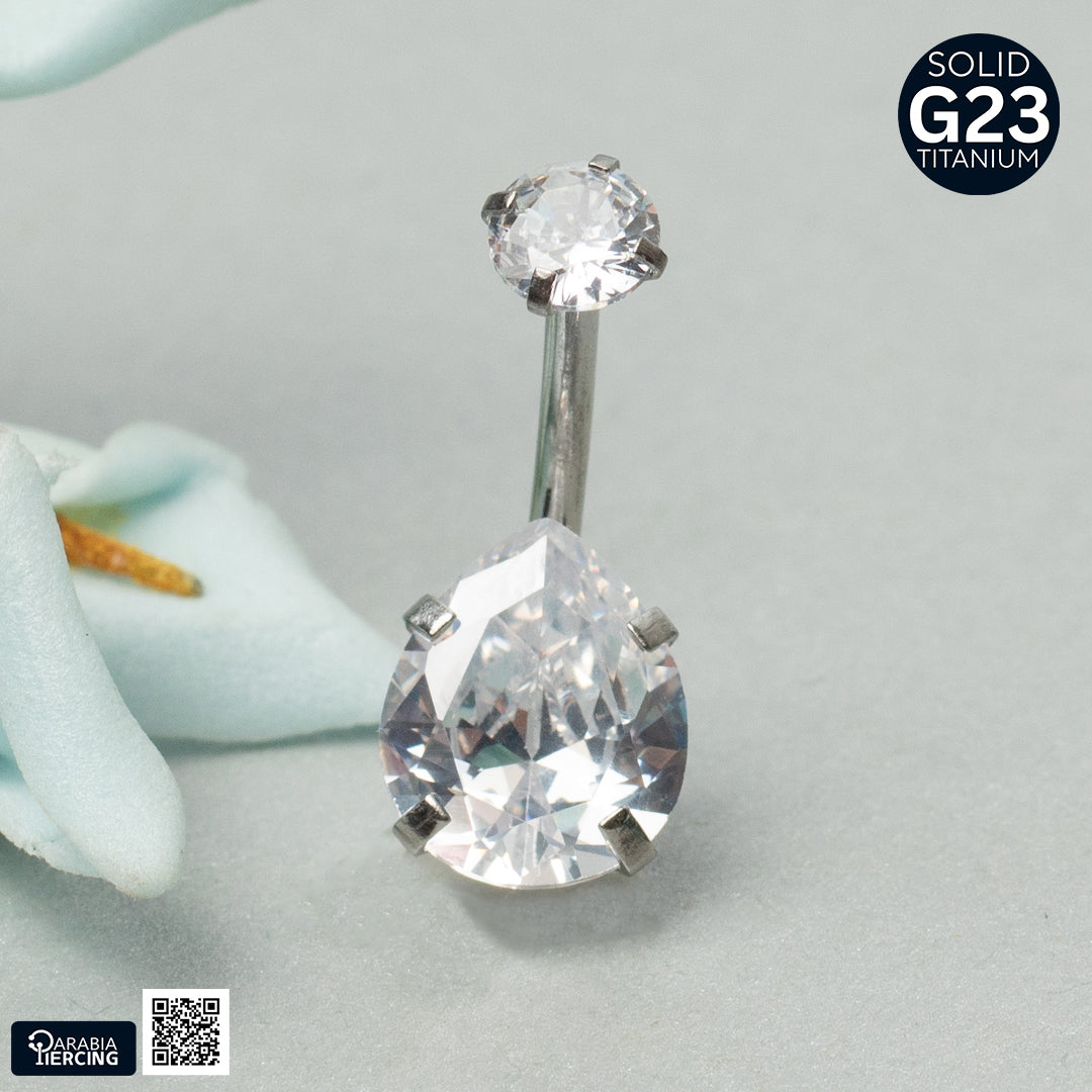 Zircon Titanium Belly Ring
