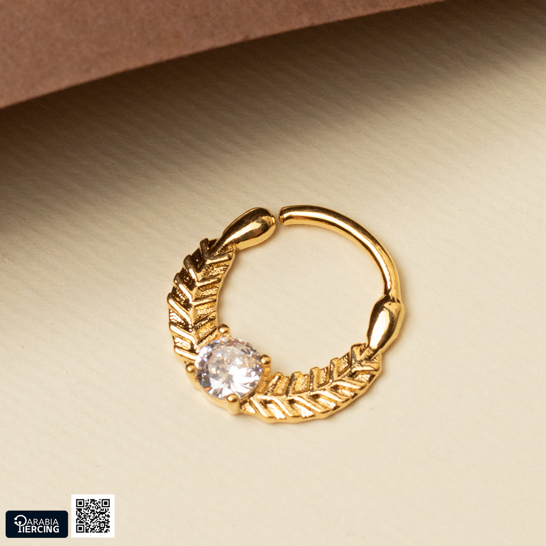 Palm Leaf Twisted Hoop