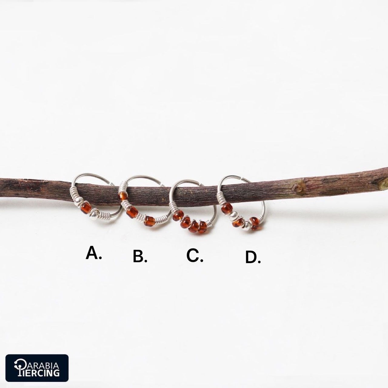 Light Brown Silver Nose Hoop