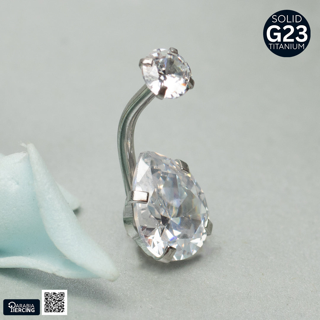 Zircon Titanium Belly Ring