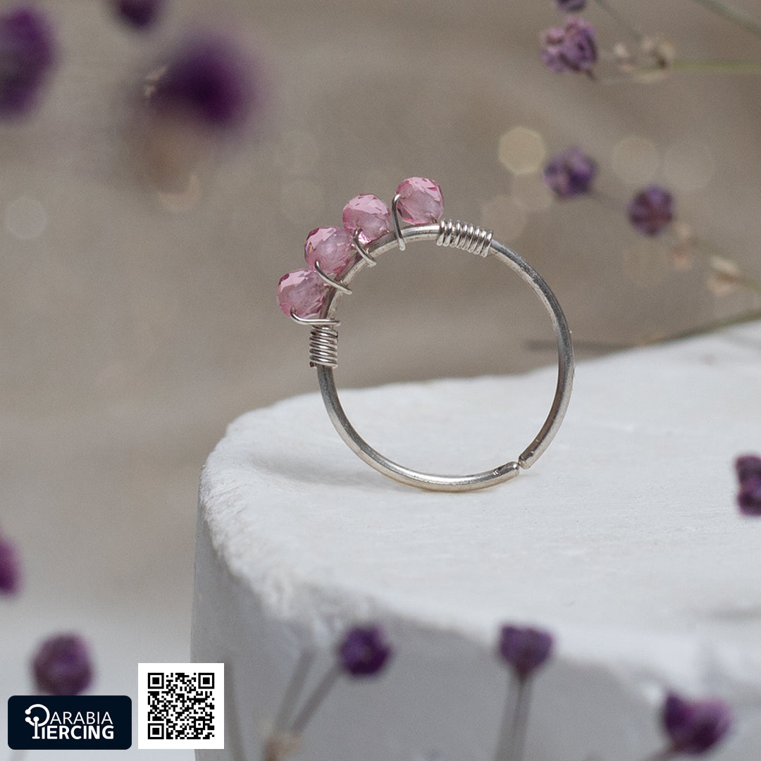 Colorful Silver Nose Hoop