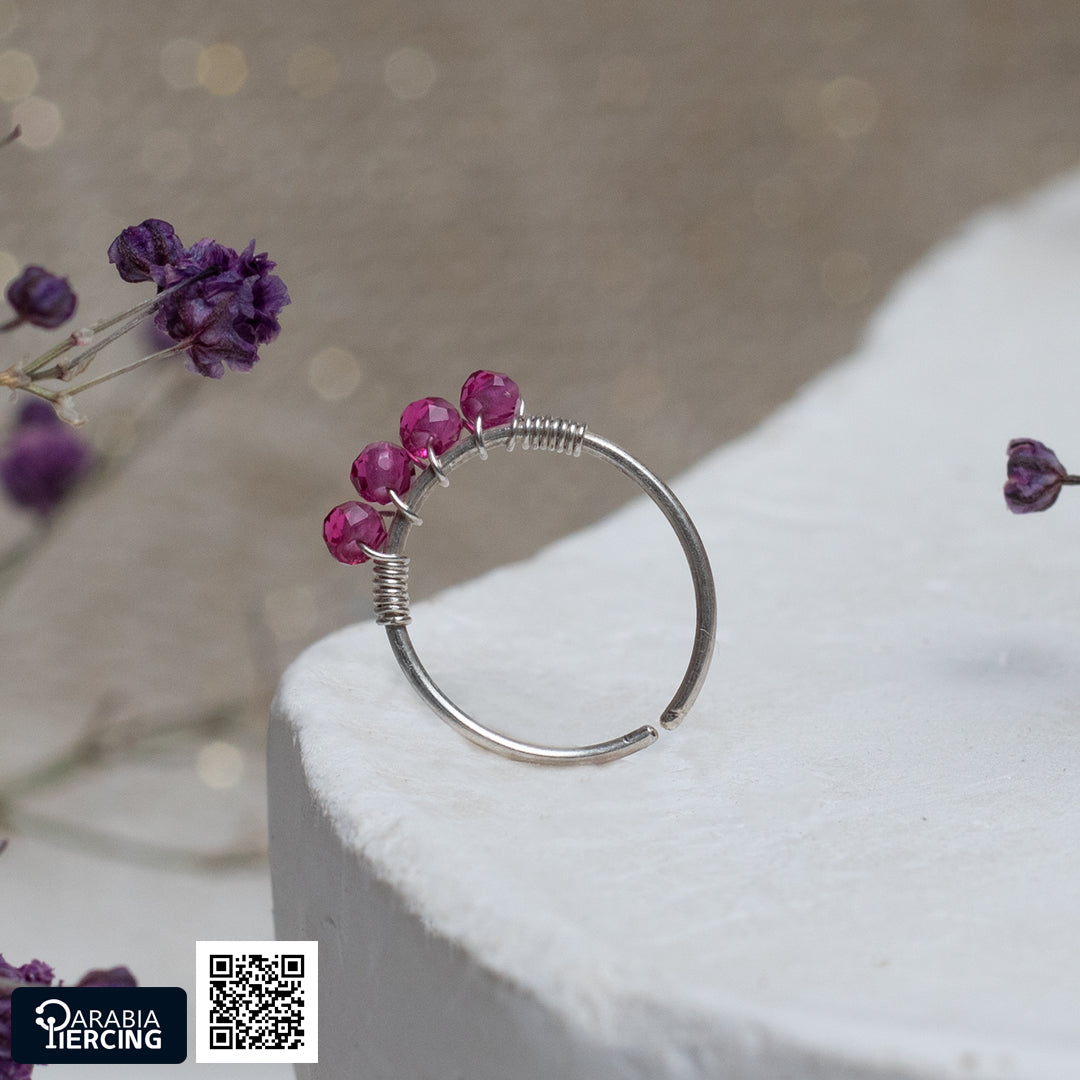 Colorful Silver Nose Hoop