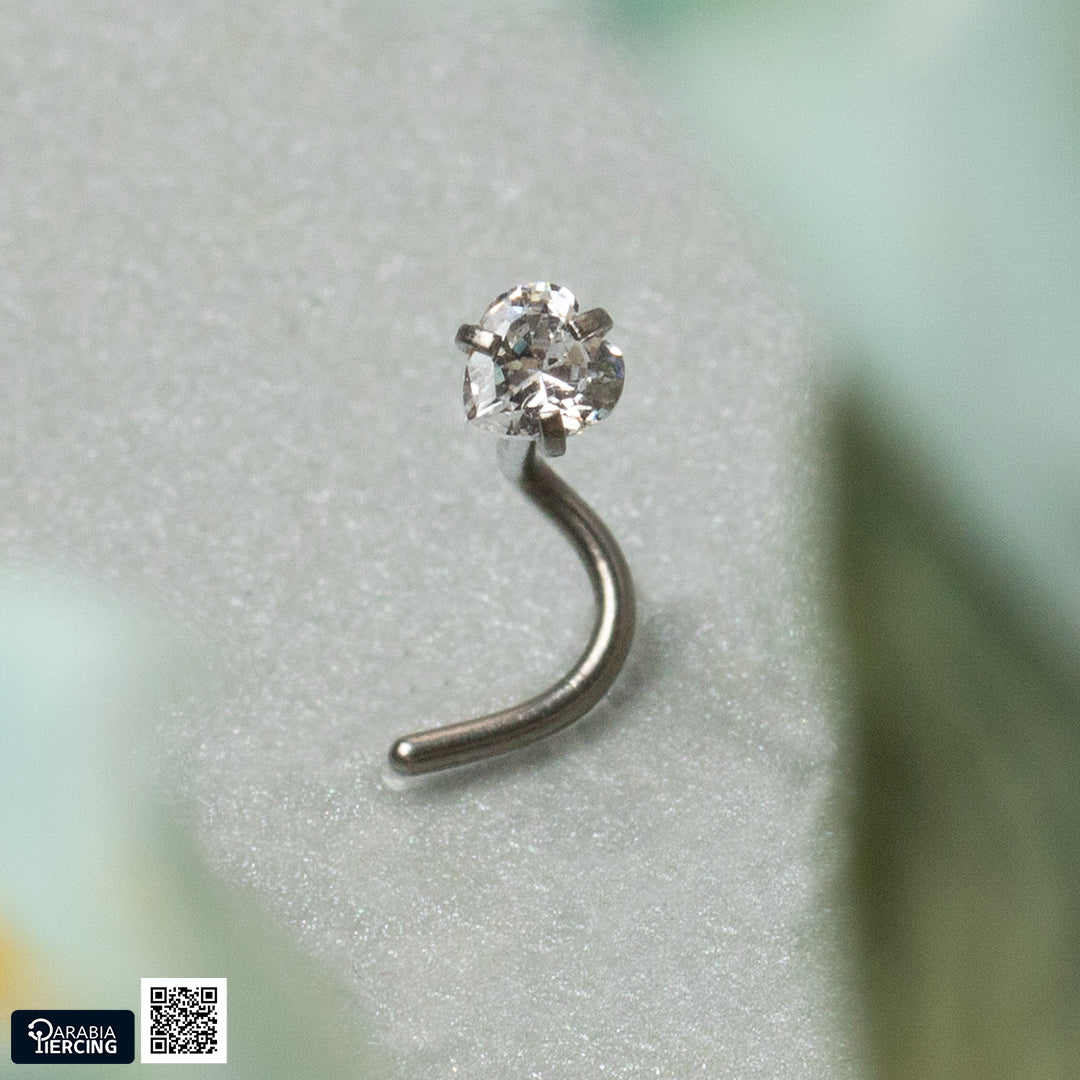 Silver Zircon U Shape
