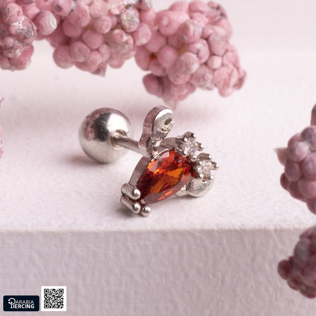 Orange Ballback Earring