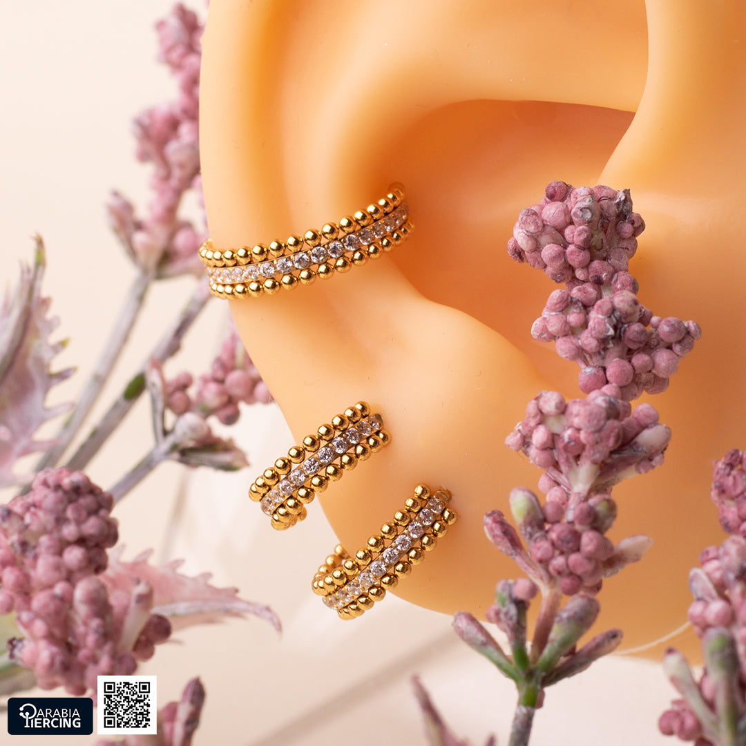 Beaded Crystal Clicker Hoop