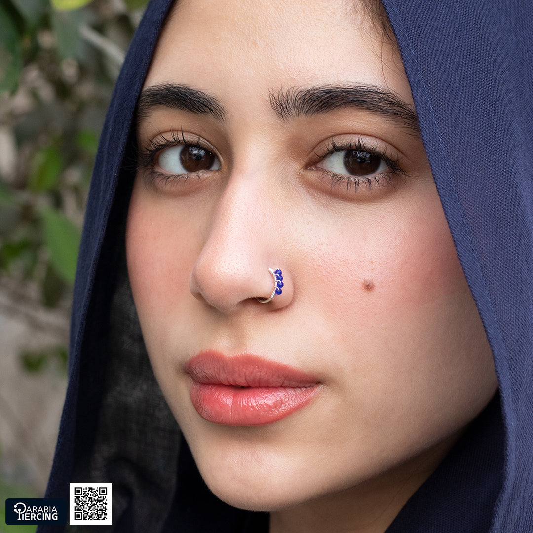 Colorful Silver Nose Hoop