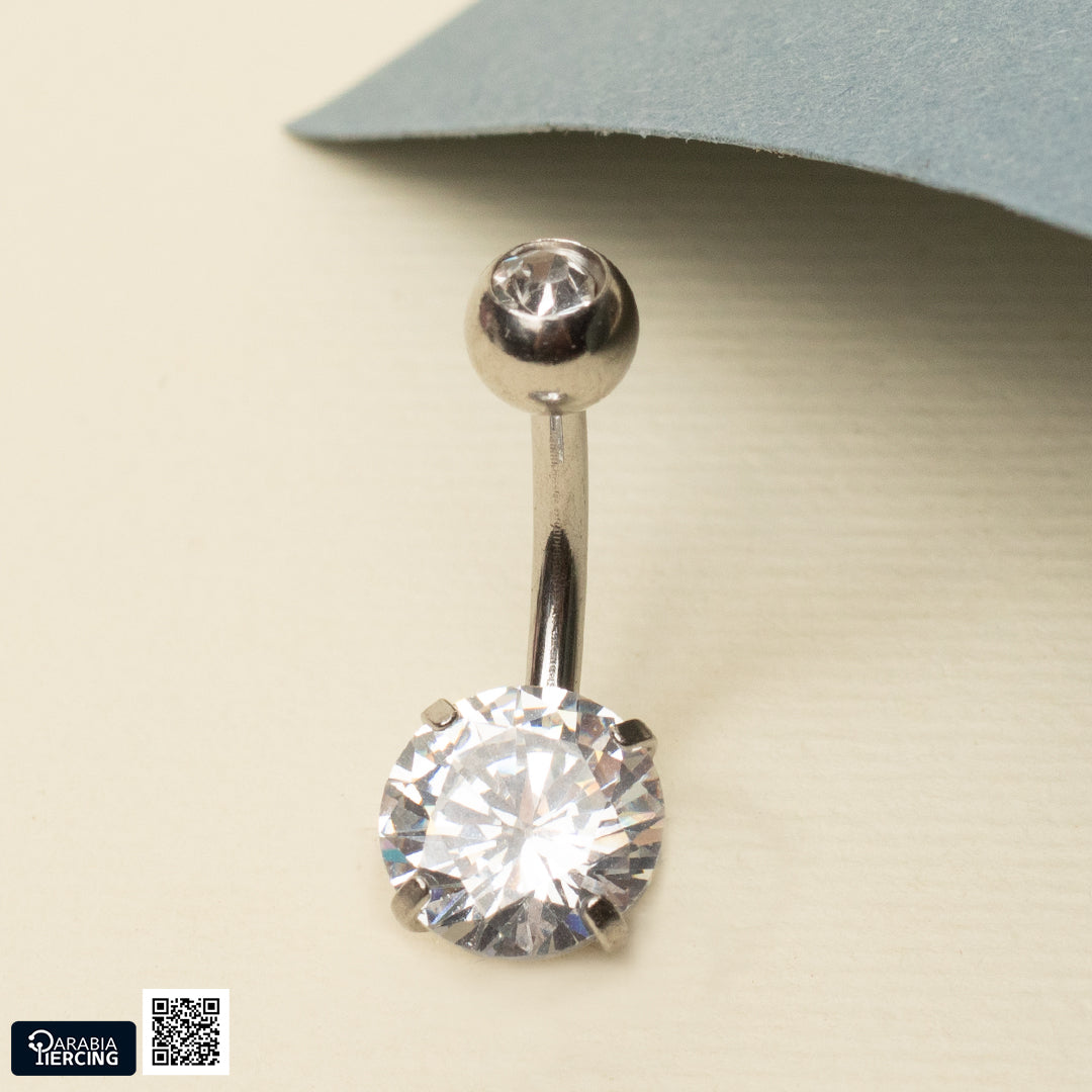 Double Crystal Belly Ring