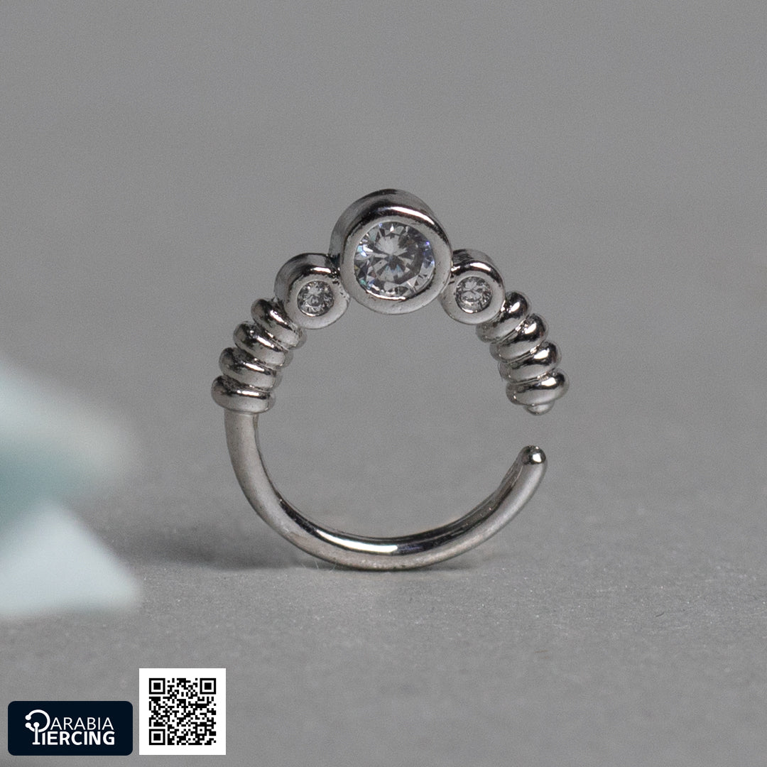 Crystal Twisted Daith Hoop