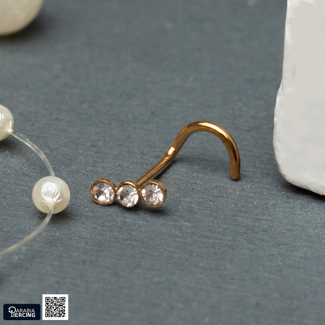 Triple Crystal Nose Stud