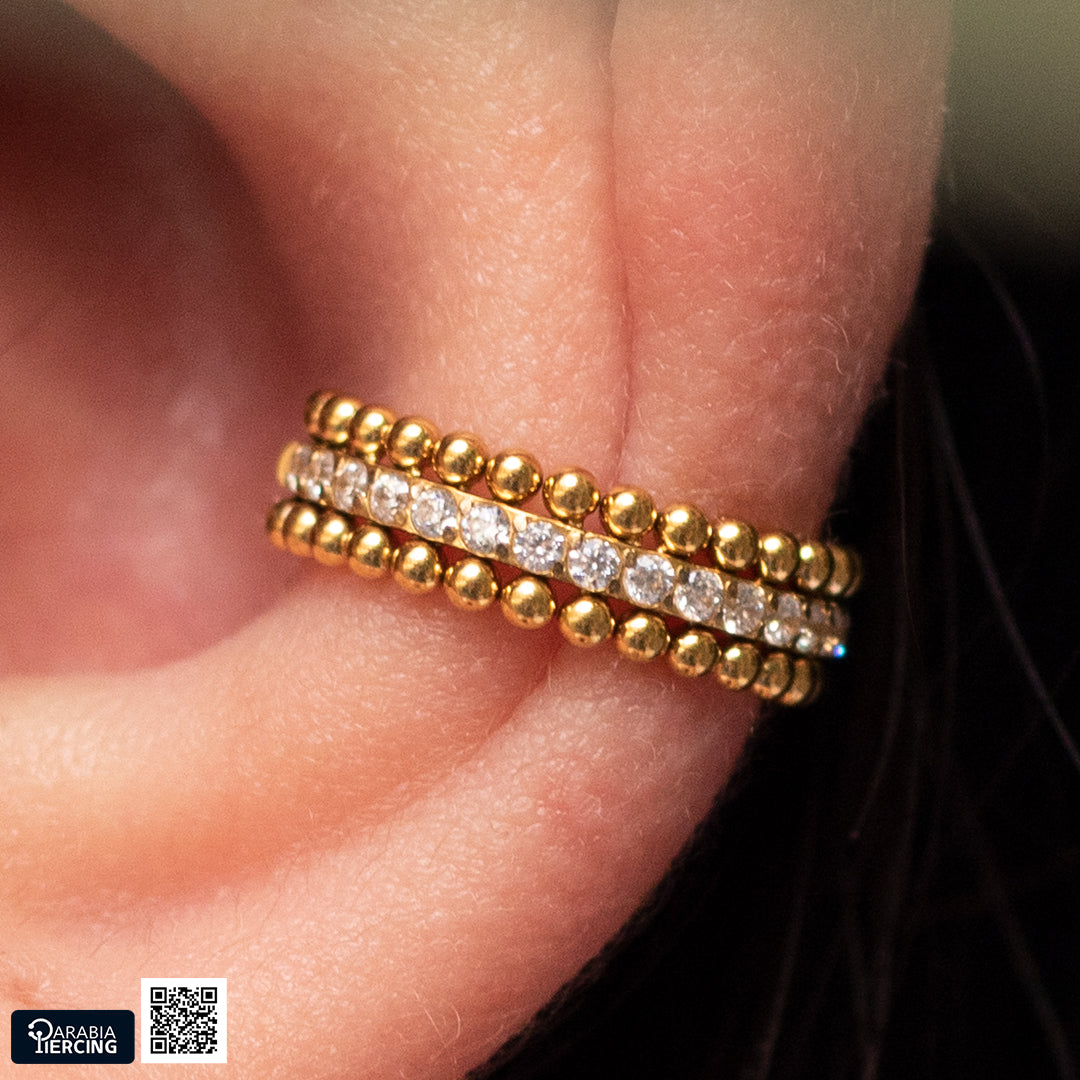 Beaded Crystal Clicker Hoop