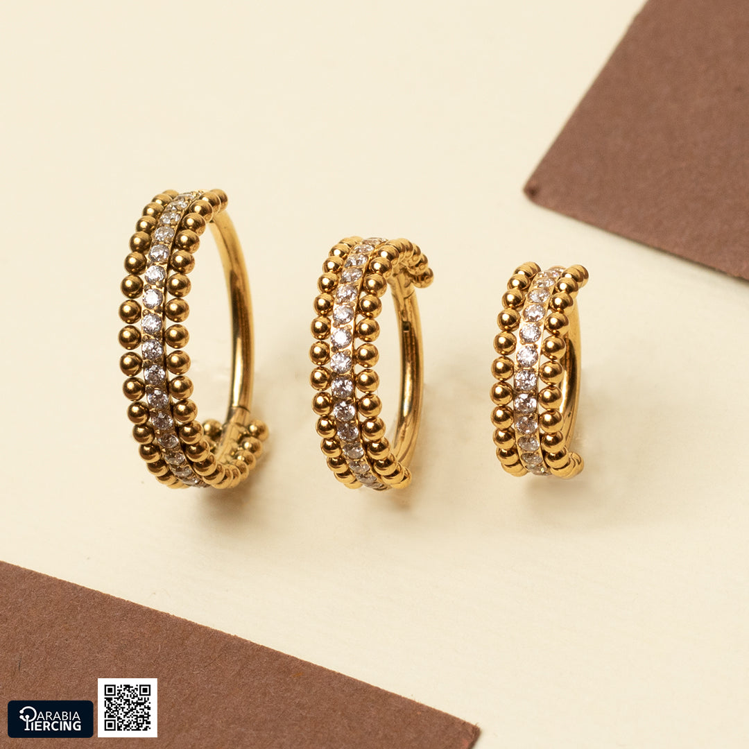 Beaded Crystal Clicker Hoop