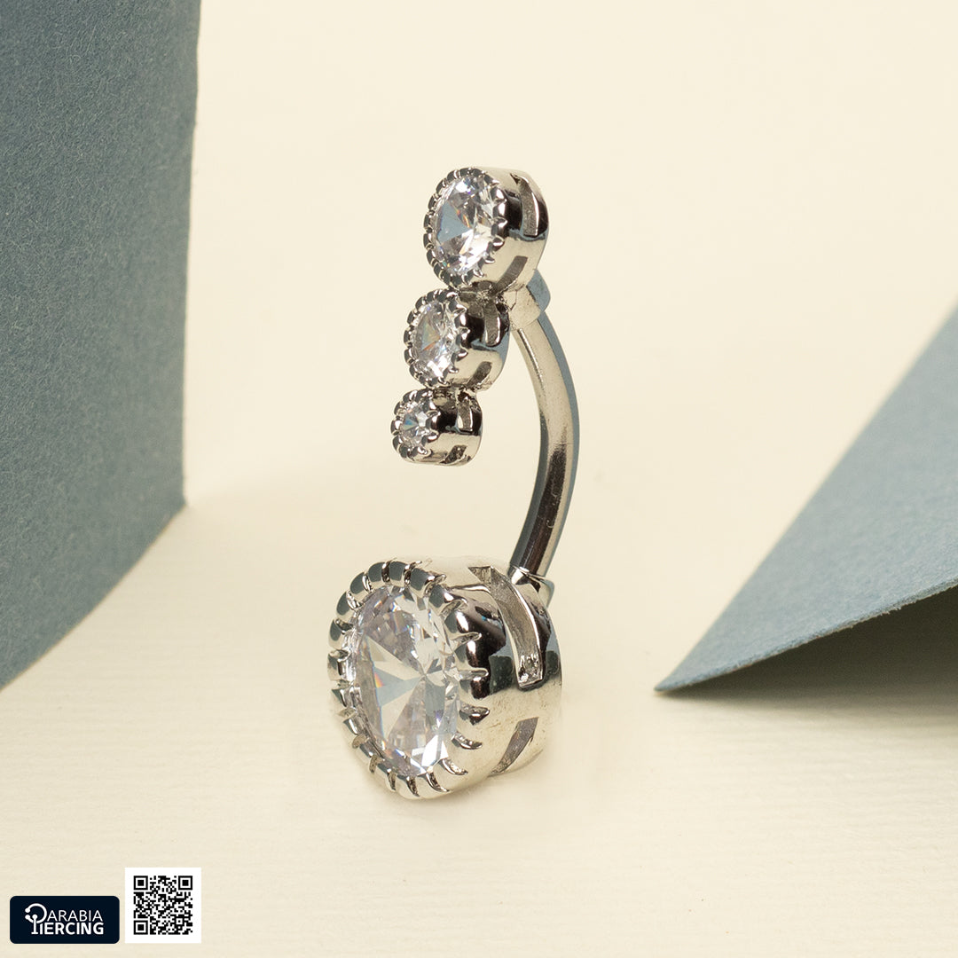 Triple Crystal Belly Ring