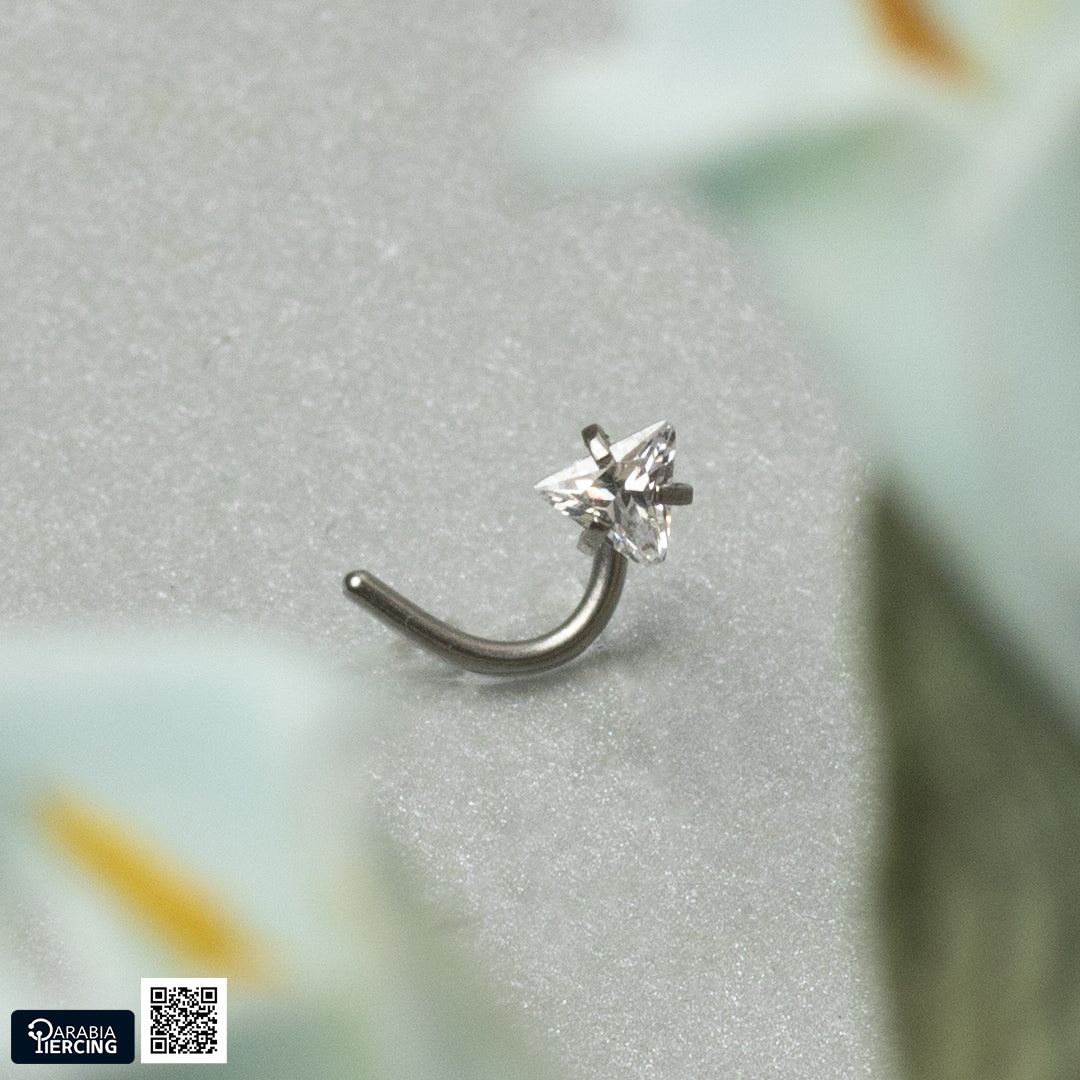 Silver Zircon U Shape