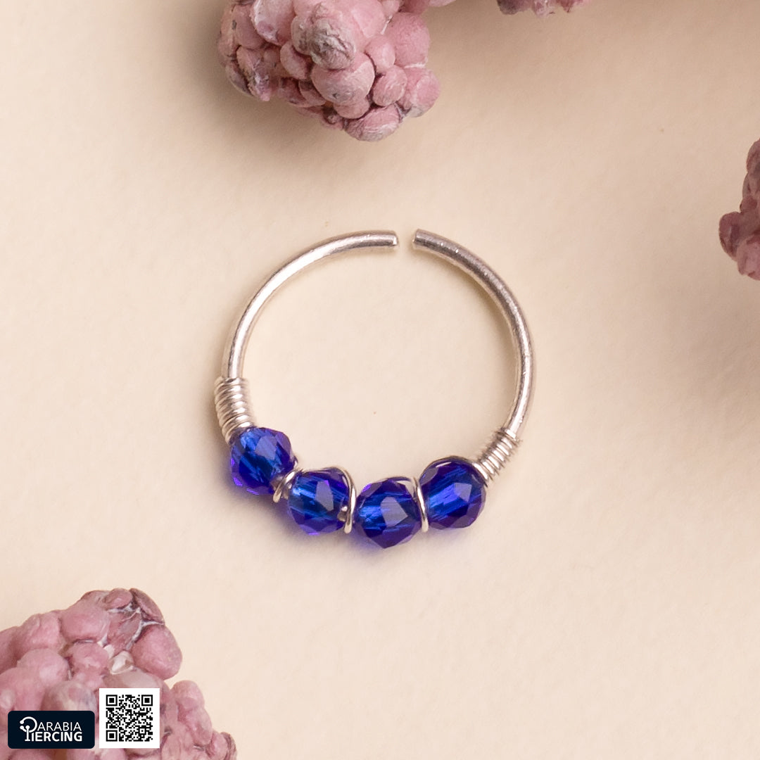 Colorful Silver Nose Hoop