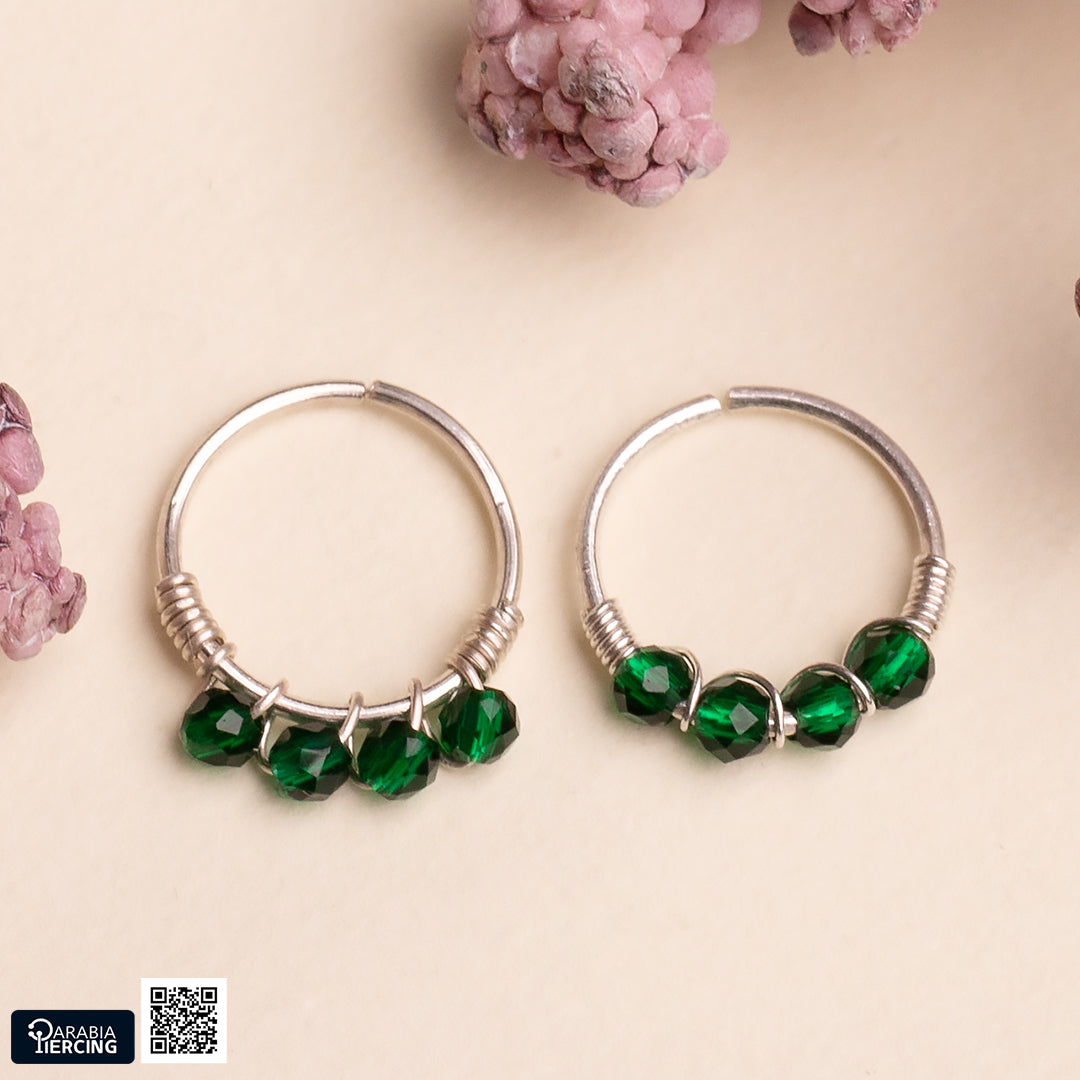 Colorful Silver Nose Hoop