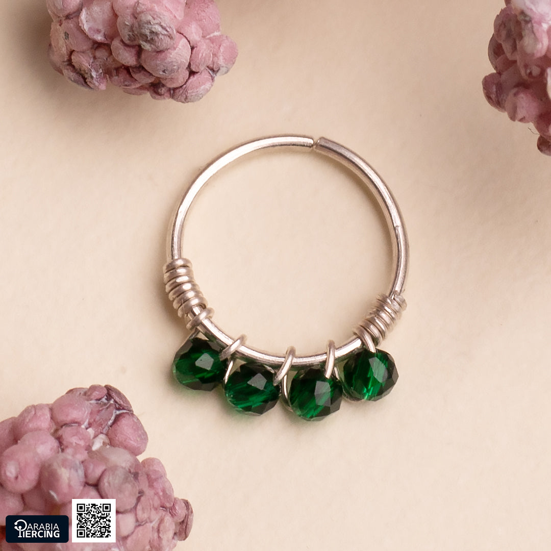 Colorful Silver Nose Hoop