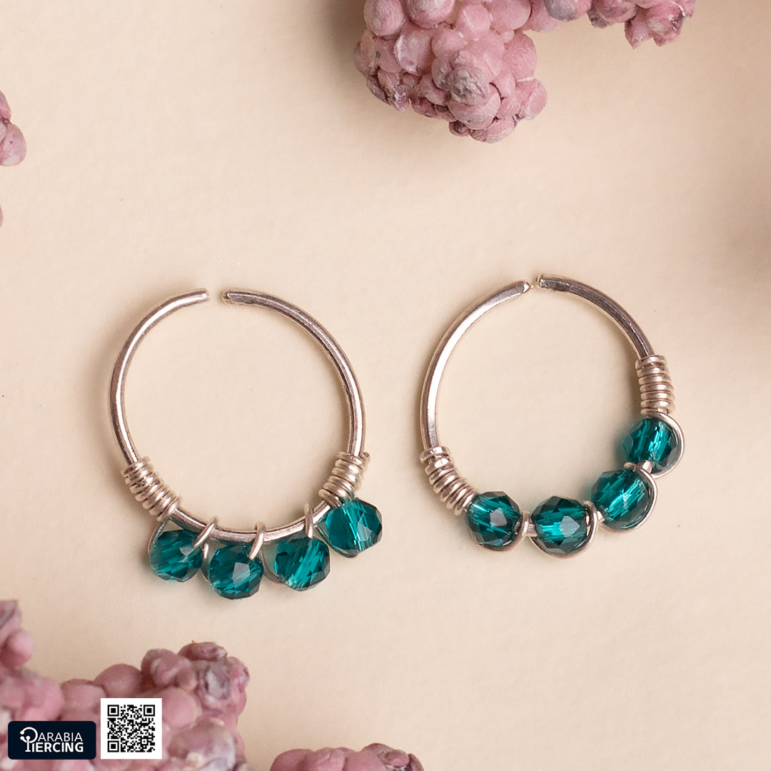 Colorful Silver Nose Hoop