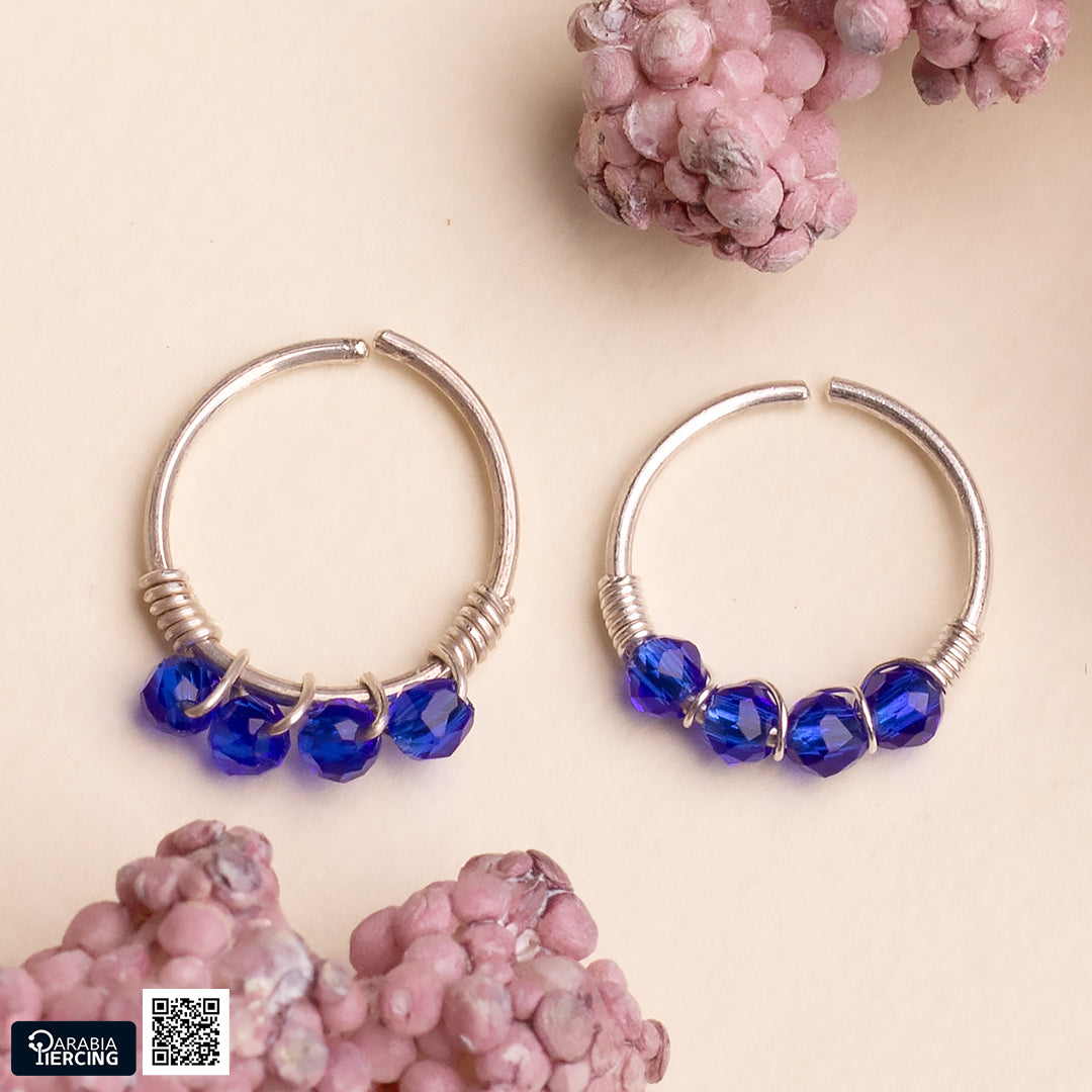 Colorful Silver Nose Hoop