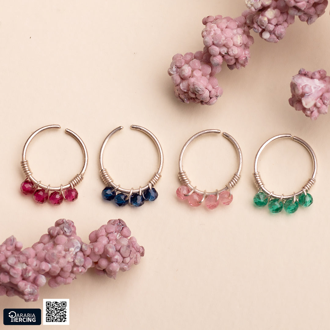 Colorful Silver Nose Hoop