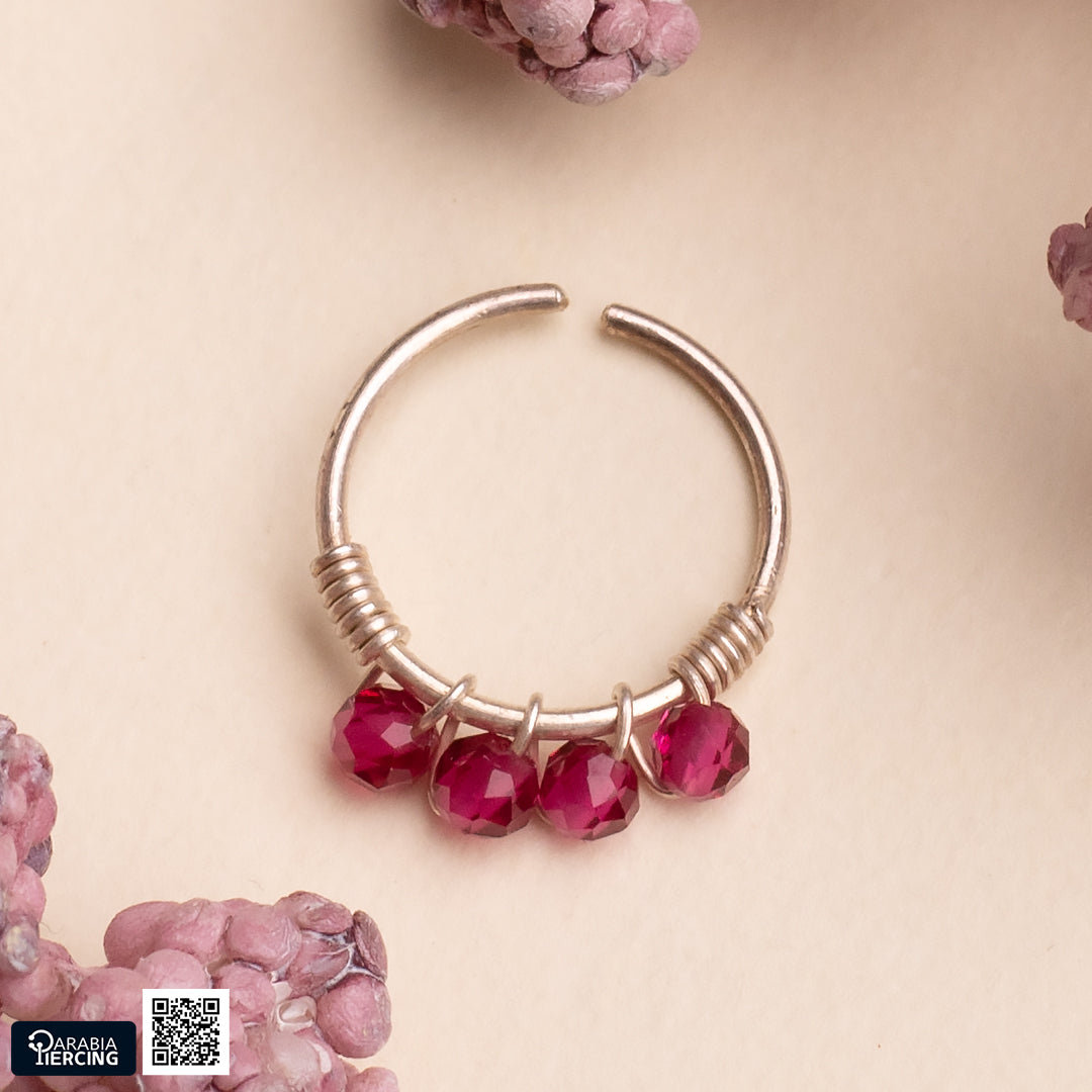 Colorful Silver Nose Hoop