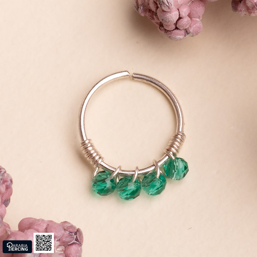 Colorful Silver Nose Hoop