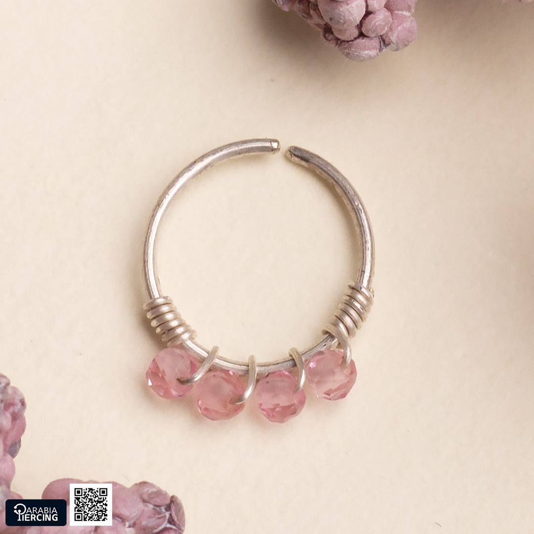 Colorful Silver Nose Hoop