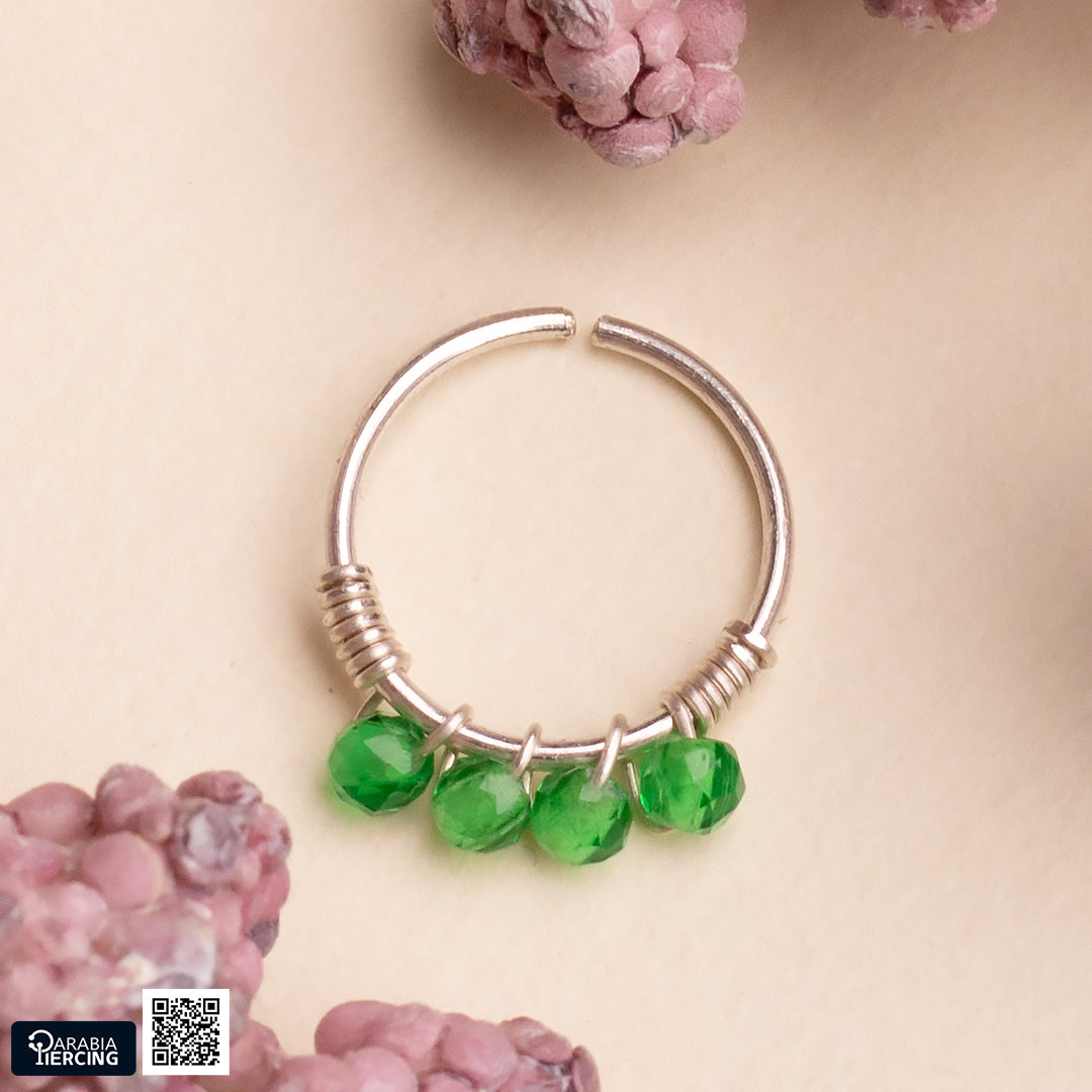 Colorful Silver Nose Hoop