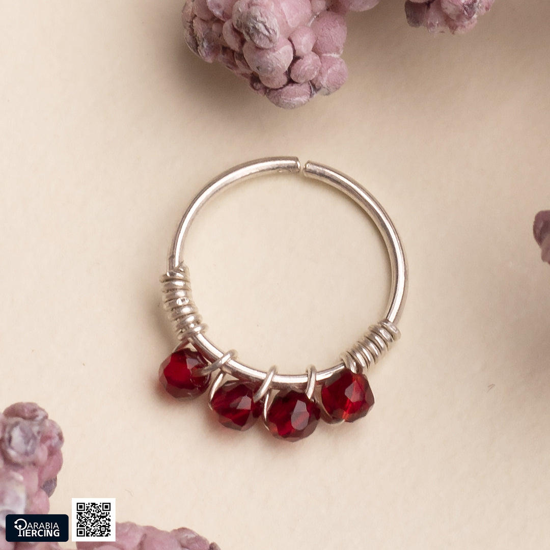 Colorful Silver Nose Hoop
